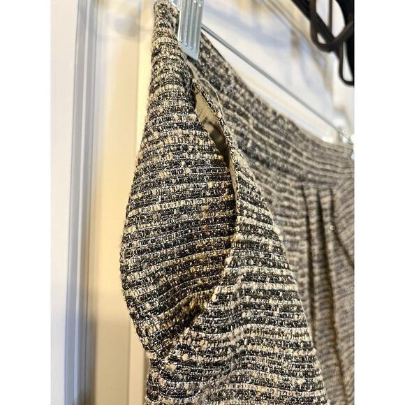 Tabitha Anthropologie Womens Avant Tweed Metallic Pleated Skirt Lined Gray 6 - Picture 4 of 10